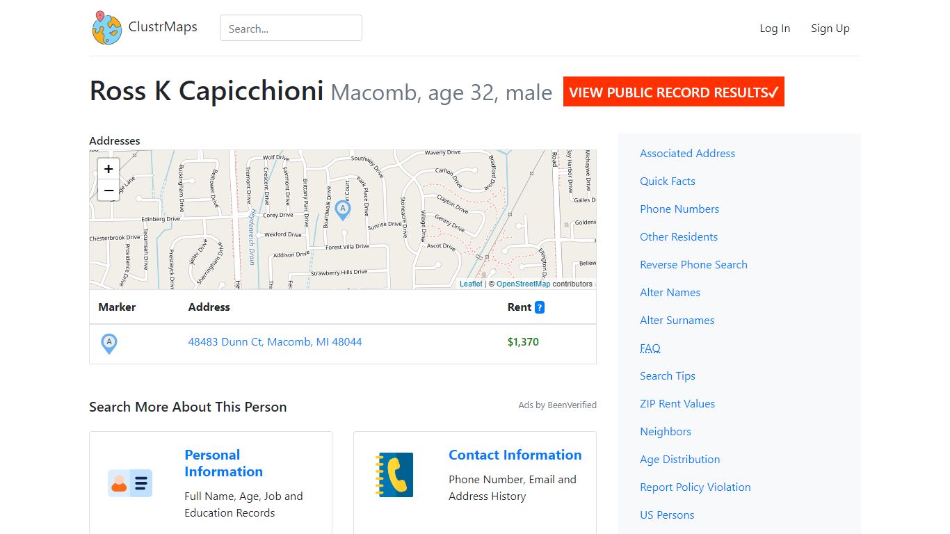 Ross K Capicchioni, Macomb Public Records Instantly